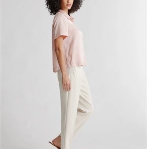 Quince Washable Stretch Silk Short Sleeve Blouse Size Small